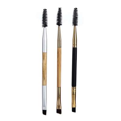 brow and mascara brush high quality dual sided pro eyeliner brow brush with logo natural